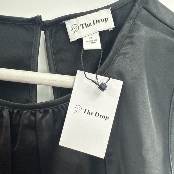 The Drop Women's Tanya Shirred-Neck Bubble Tank Black-Medium With Tag *READ... - Picture 6 of 14